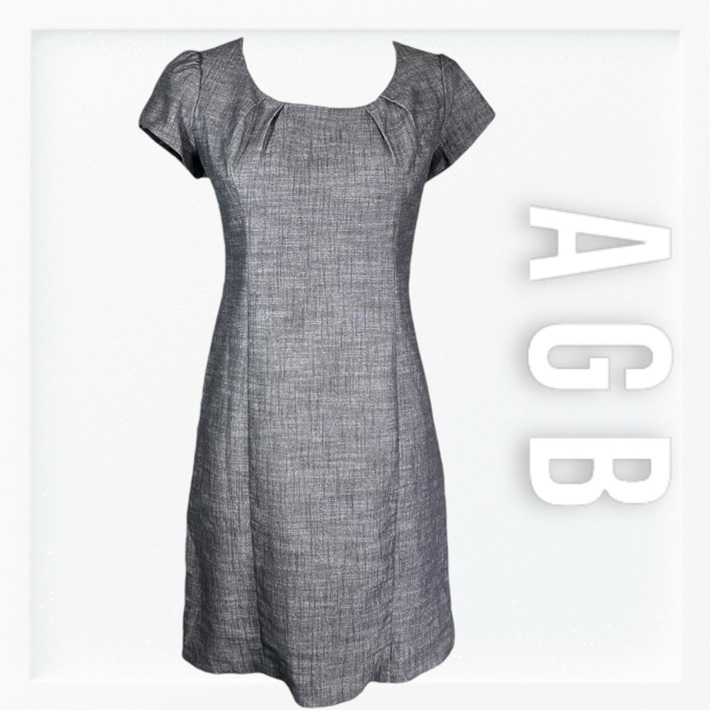 AGB Grey Lightweight Puff Sleeve Sheath Dress sz 6